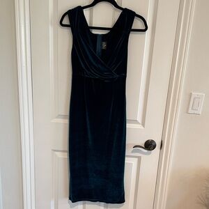 RockSteady NWT Velvet Midi Dress in Rich Teal